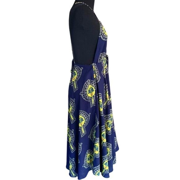 Free People Tricia Fix Spaghetti Strap Chain Navy Boho Maxi Dress Small - Picture 5 of 8